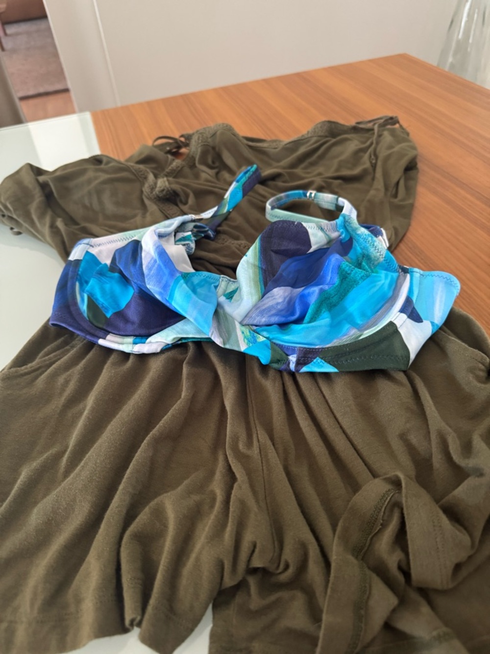 Fantasie Teal and Aqua Abstract Bikini Top
